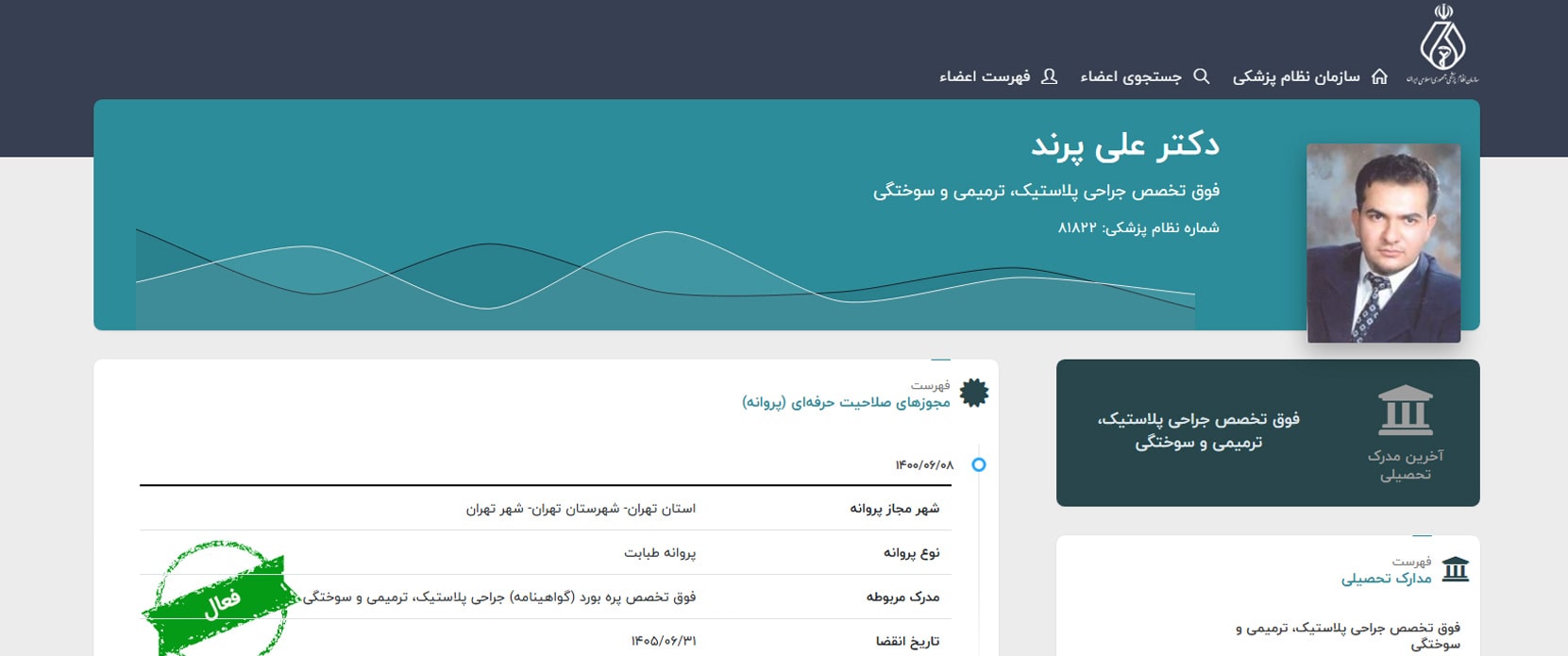 دکتر علی پرند معرفی بهترین جراح های بلفاروپلاستی در تهران