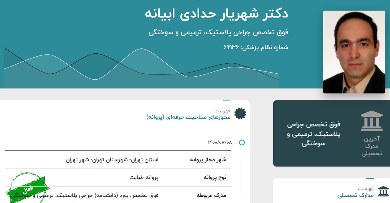 دکتر شهریار حدادی ابیانه