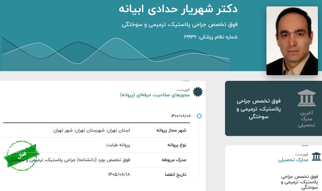 دکتر شهریار حدادی ابیانه