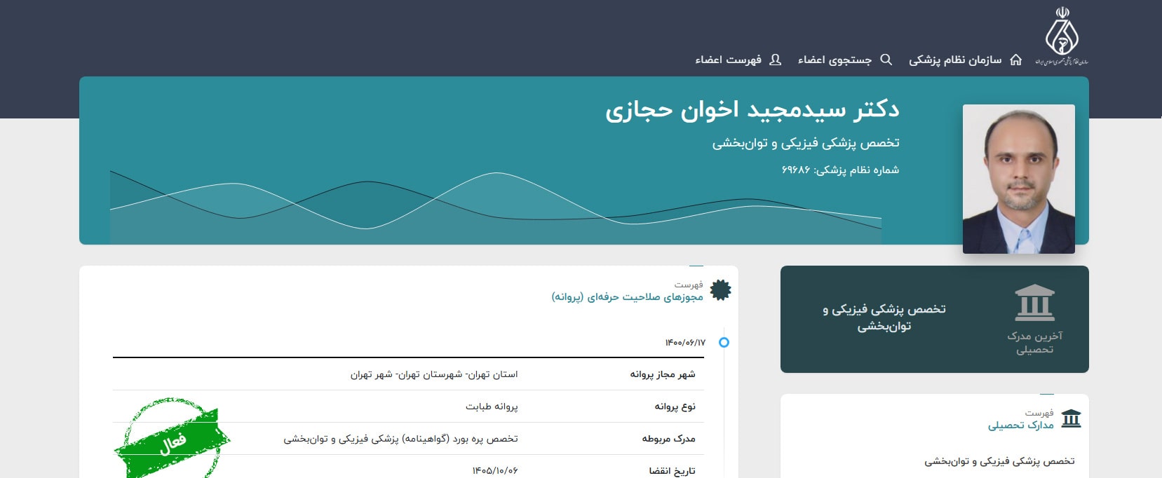 دکتر سید مجید اخوان حجازی معرفی بهترین دکترهای نوار عصب عضله در تهران