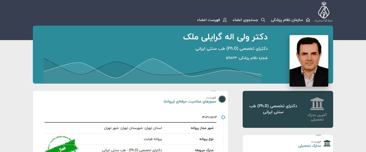 دکتر ولی اله گرایلی ملک